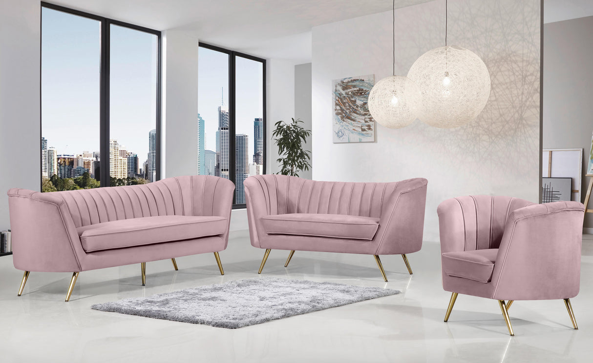 Margo Pink Velvet Chair - galleria furniture outlet