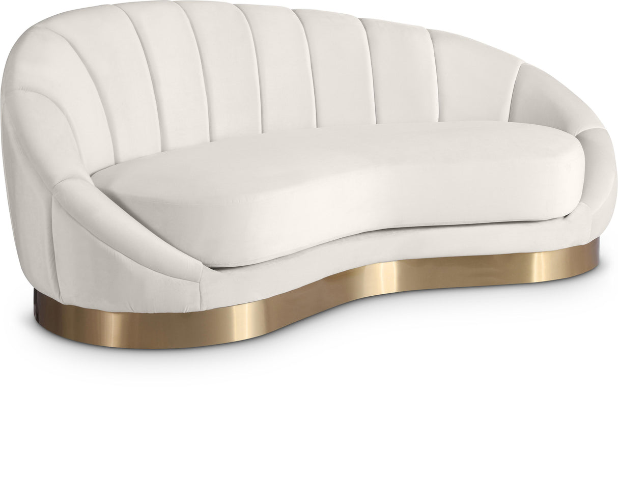 Shelly Cream Velvet Chaise - galleria furniture outlet