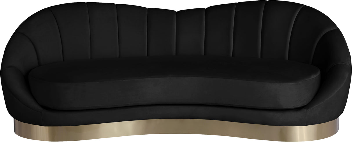 Shelly Black Velvet Sofa - galleria furniture outlet