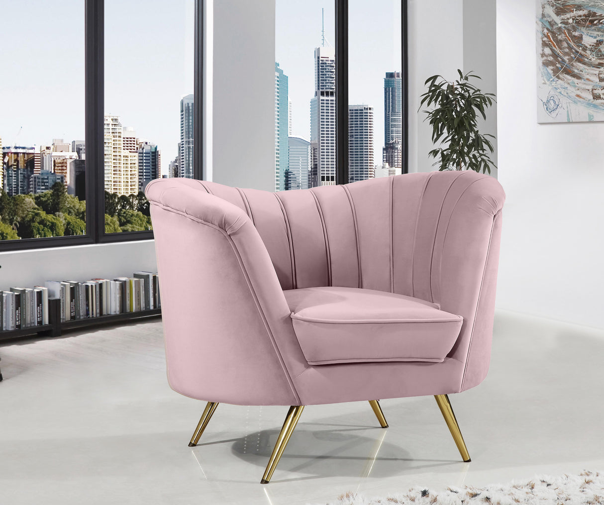 Margo Pink Velvet Chair - galleria furniture outlet