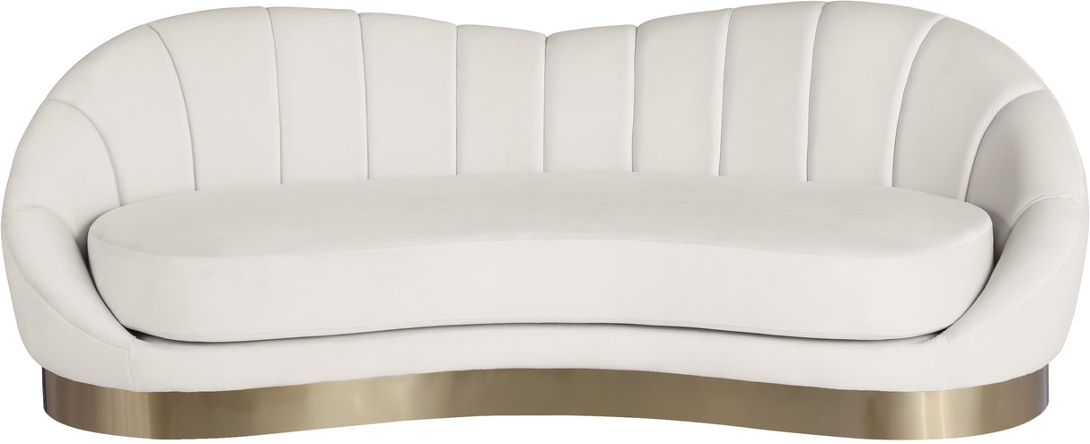 Shelly Cream Velvet Sofa - galleria furniture outlet