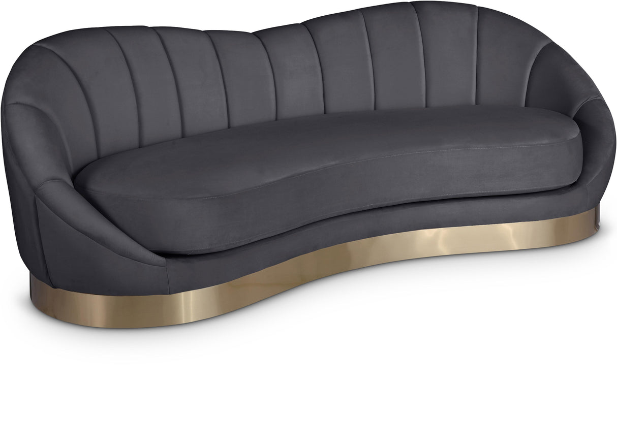 Shelly Grey Velvet Sofa - galleria furniture outlet