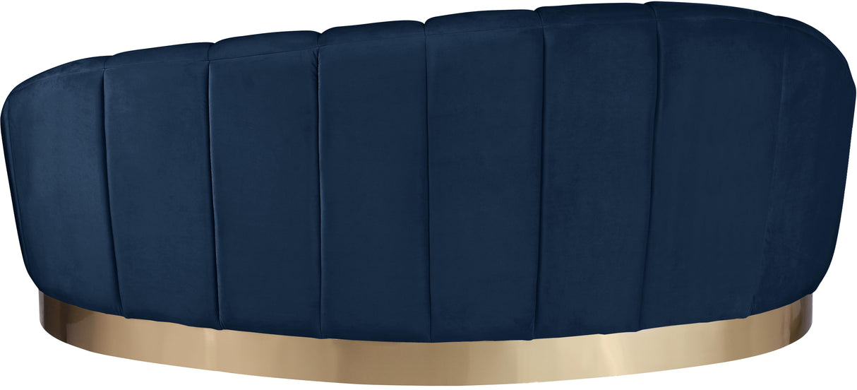 Shelly Navy Velvet Chaise - galleria furniture outlet