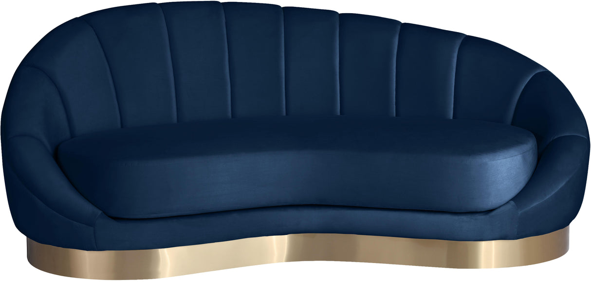 Shelly Navy Velvet Chaise - galleria furniture outlet