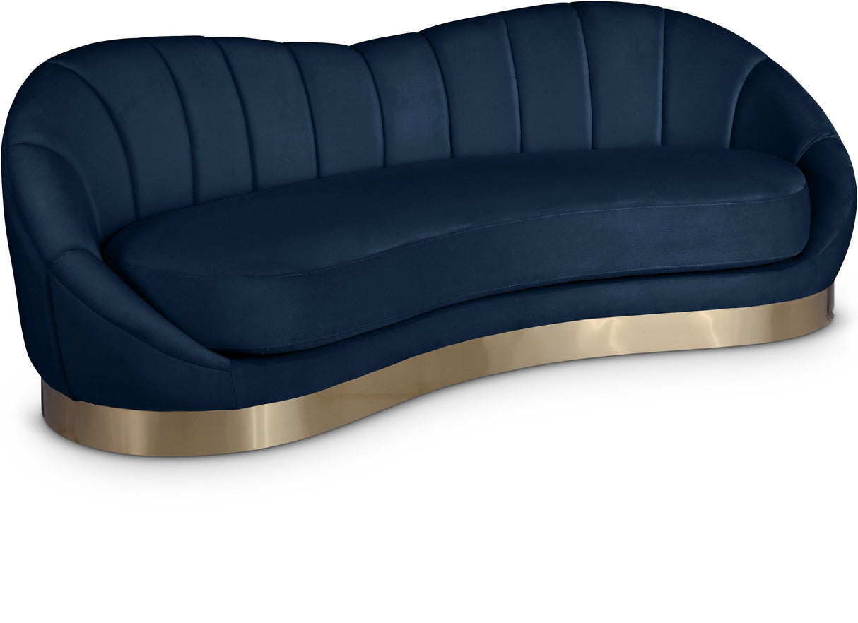 Shelly Navy Velvet Sofa - galleria furniture outlet