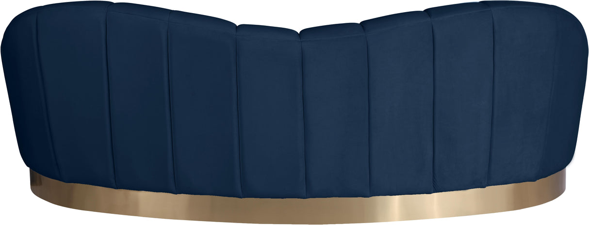Shelly Navy Velvet Sofa - galleria furniture outlet