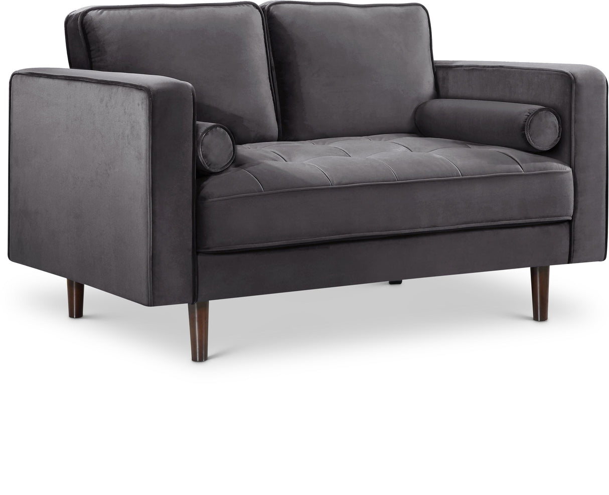 Emily Grey Velvet Loveseat