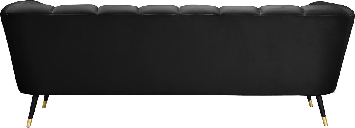Beaumont Black Velvet Sofa - galleria furniture outlet