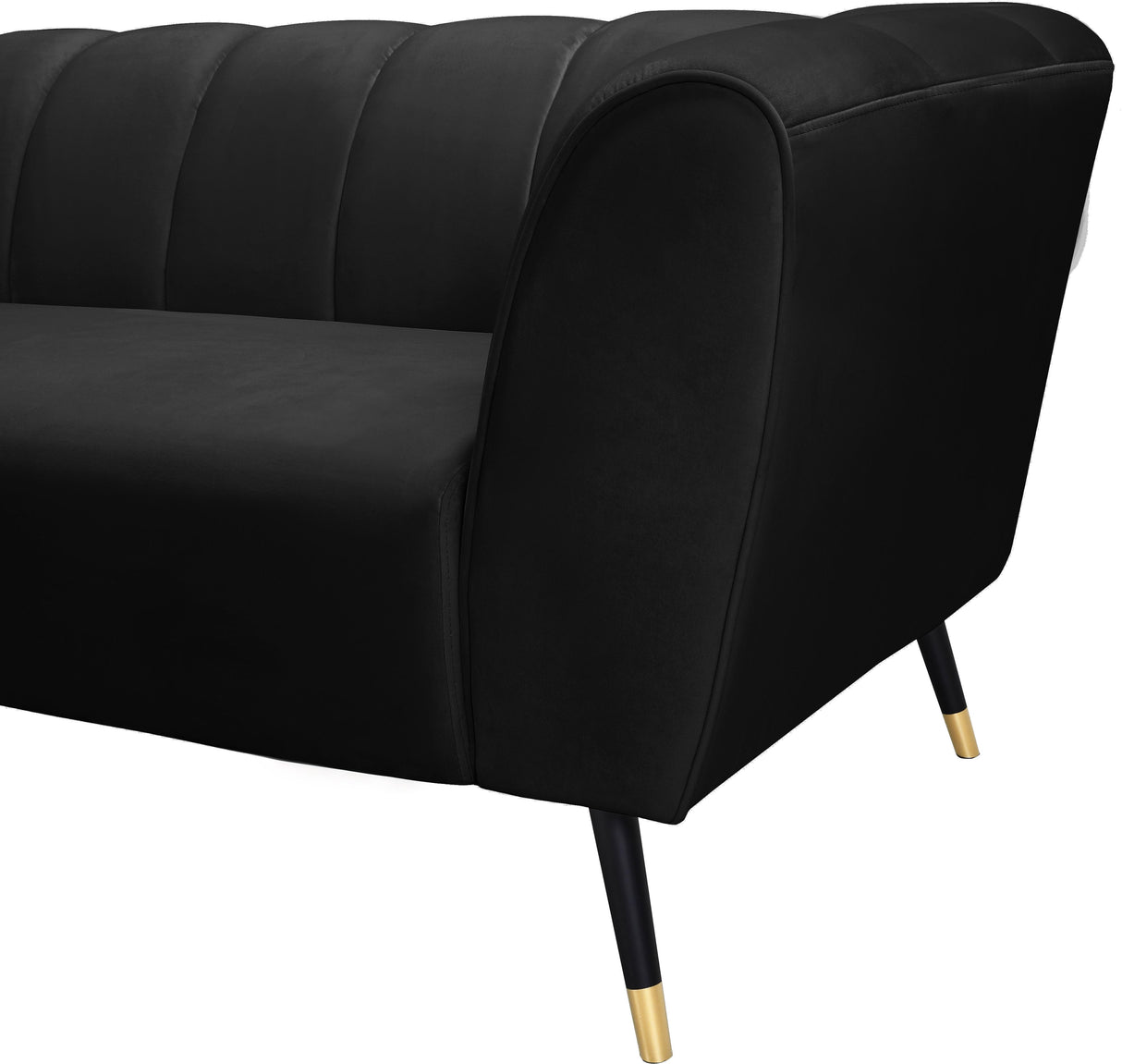 Beaumont Black Velvet Loveseat - galleria furniture outlet