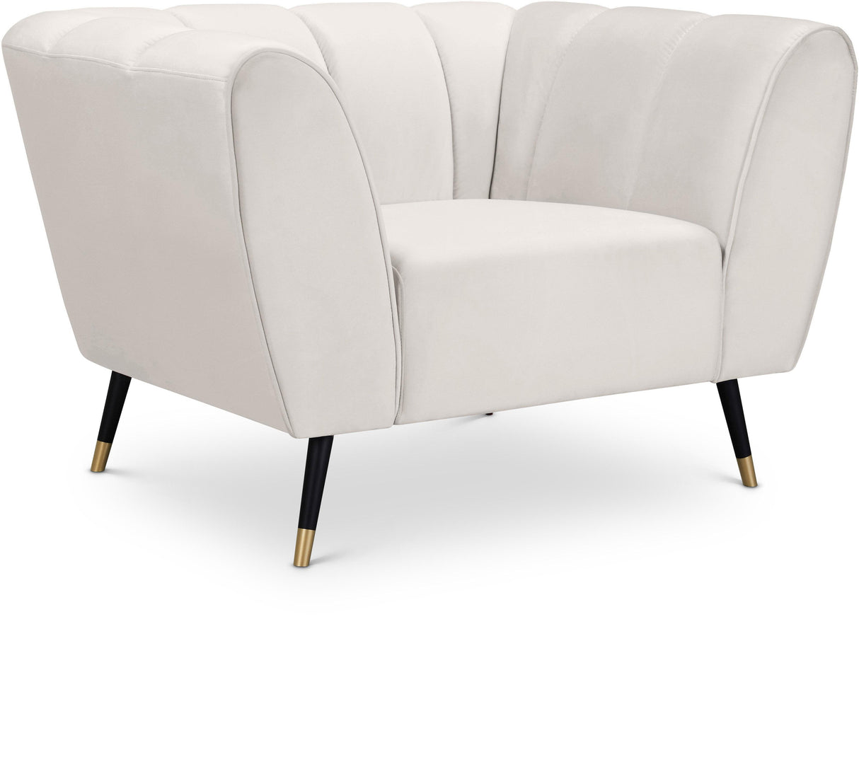 Beaumont Cream Velvet Chair - galleria furniture outlet