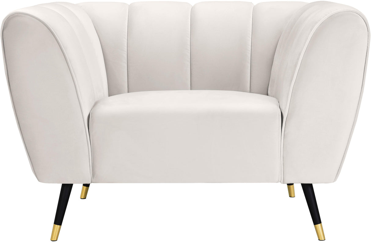 Beaumont Cream Velvet Chair - galleria furniture outlet
