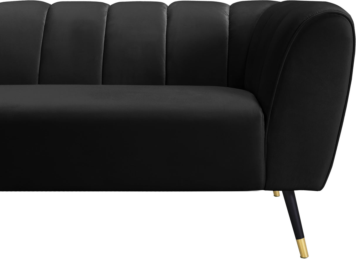 Beaumont Black Velvet Sofa - galleria furniture outlet