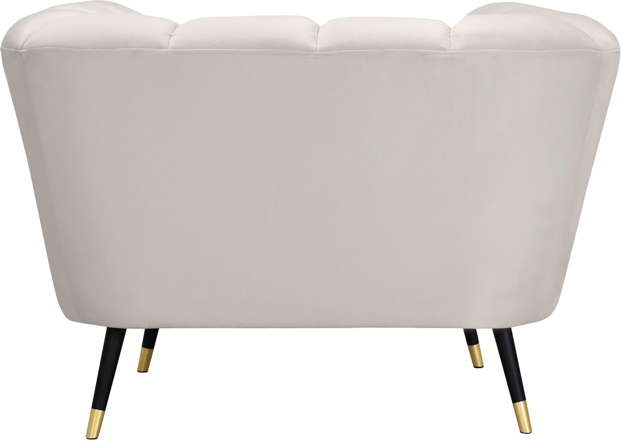 Beaumont Cream Velvet Chair - galleria furniture outlet
