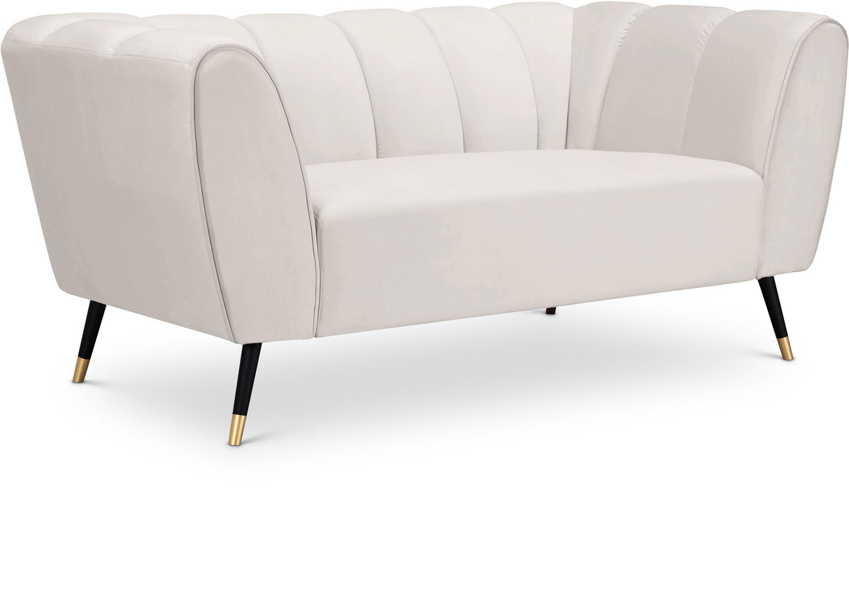 Beaumont Cream Velvet Loveseat - galleria furniture outlet
