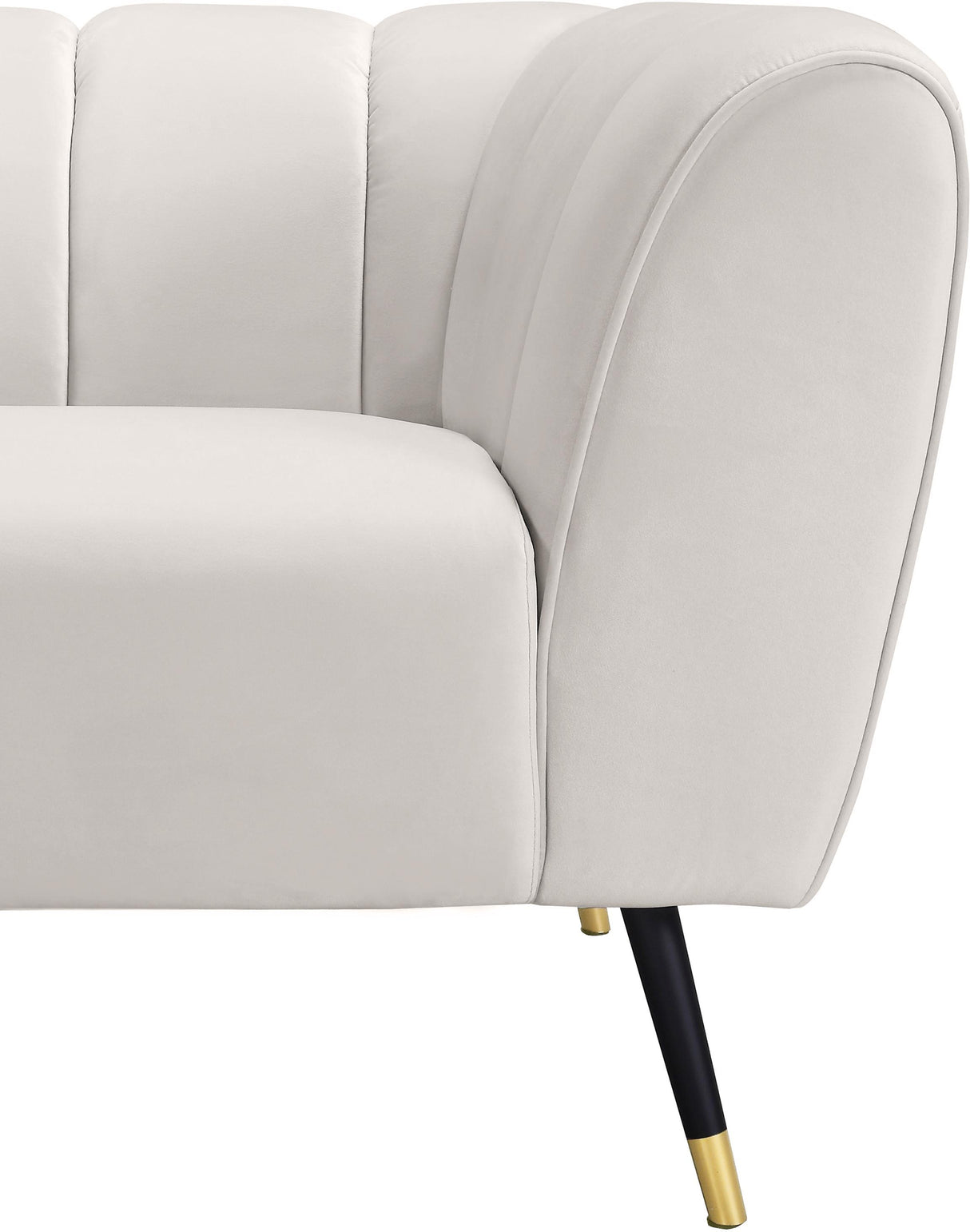 Beaumont Cream Velvet Chair - galleria furniture outlet
