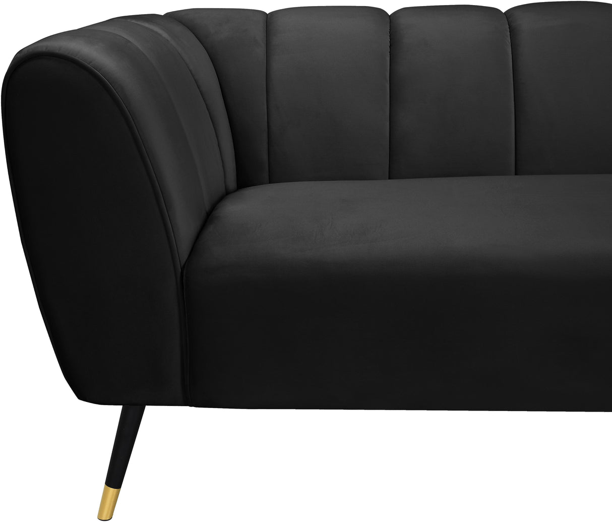 Beaumont Black Velvet Sofa - galleria furniture outlet