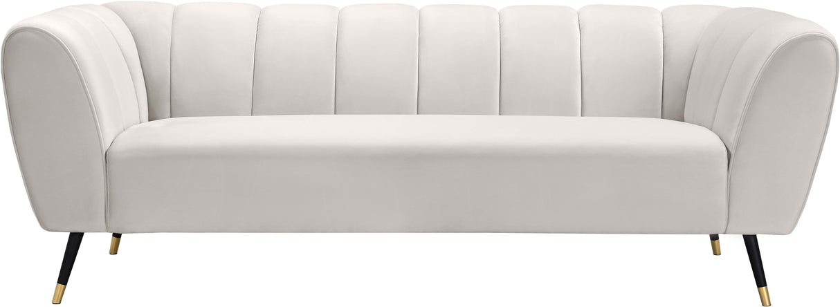 Beaumont Cream Velvet Sofa - galleria furniture outlet