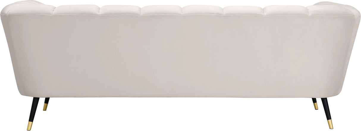 Beaumont Cream Velvet Sofa - galleria furniture outlet