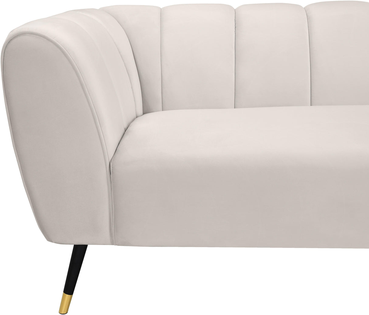 Beaumont Cream Velvet Sofa - galleria furniture outlet