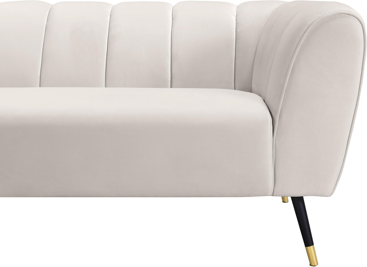 Beaumont Cream Velvet Sofa - galleria furniture outlet