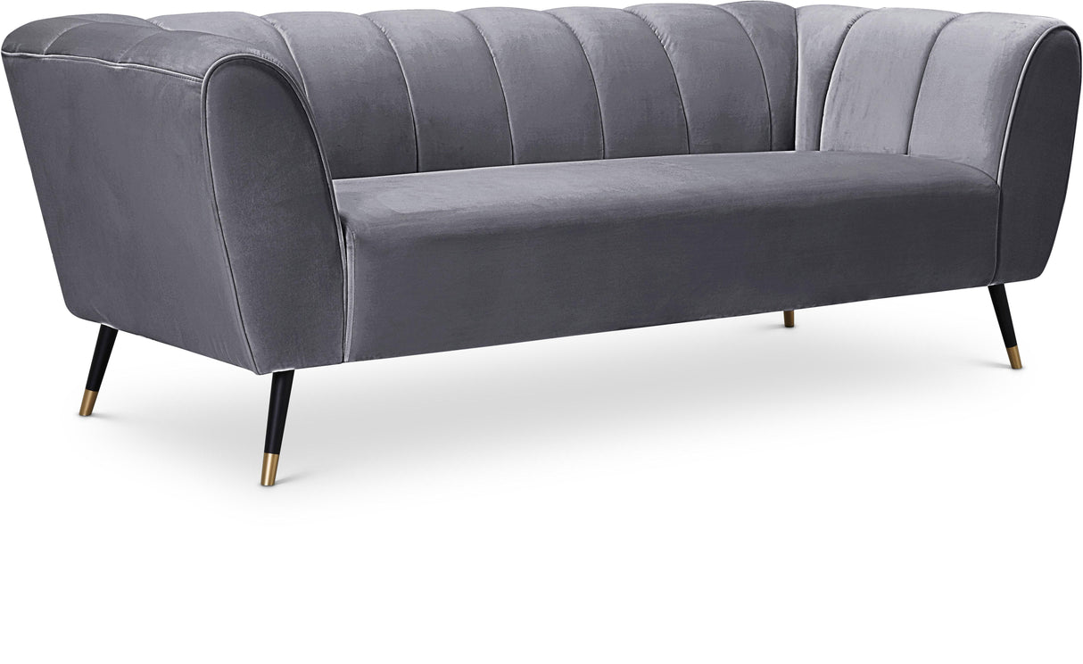 Beaumont Grey Velvet Sofa - galleria furniture outlet
