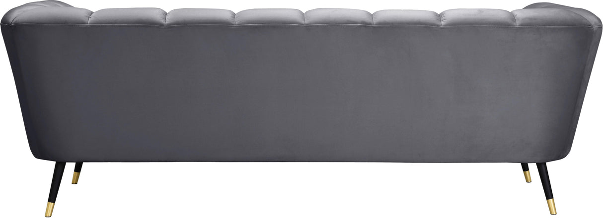 Beaumont Grey Velvet Sofa - galleria furniture outlet