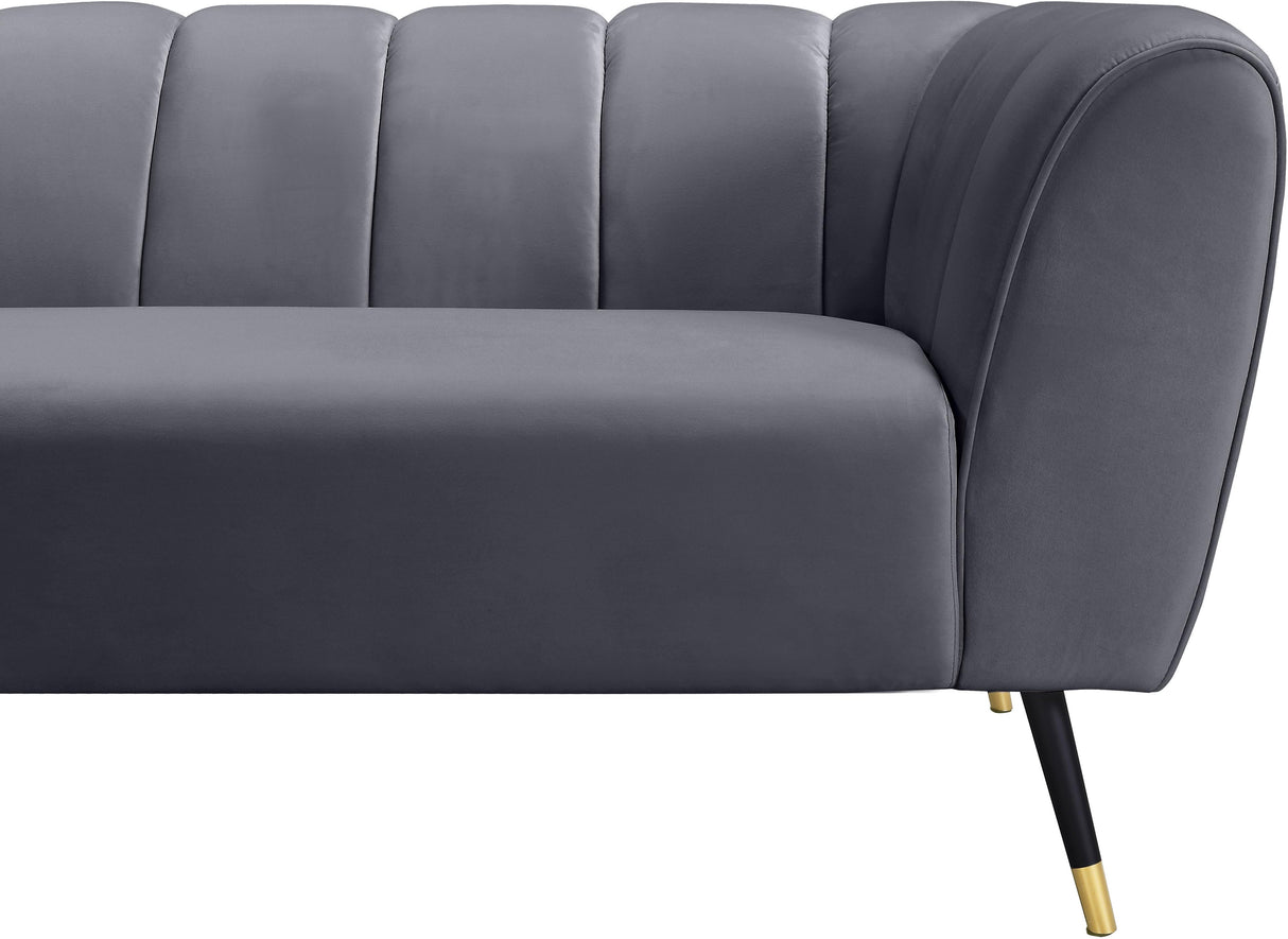 Beaumont Grey Velvet Sofa - galleria furniture outlet