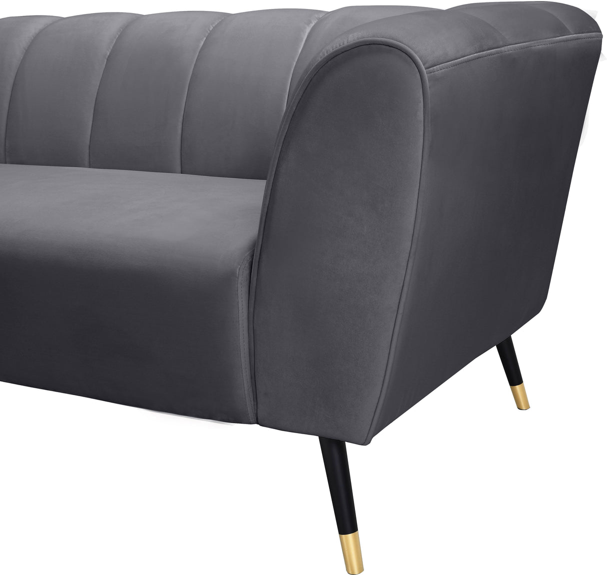 Beaumont Grey Velvet Loveseat - galleria furniture outlet