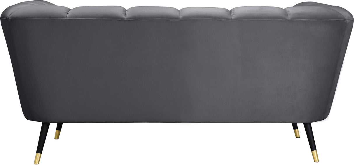 Beaumont Grey Velvet Loveseat - galleria furniture outlet