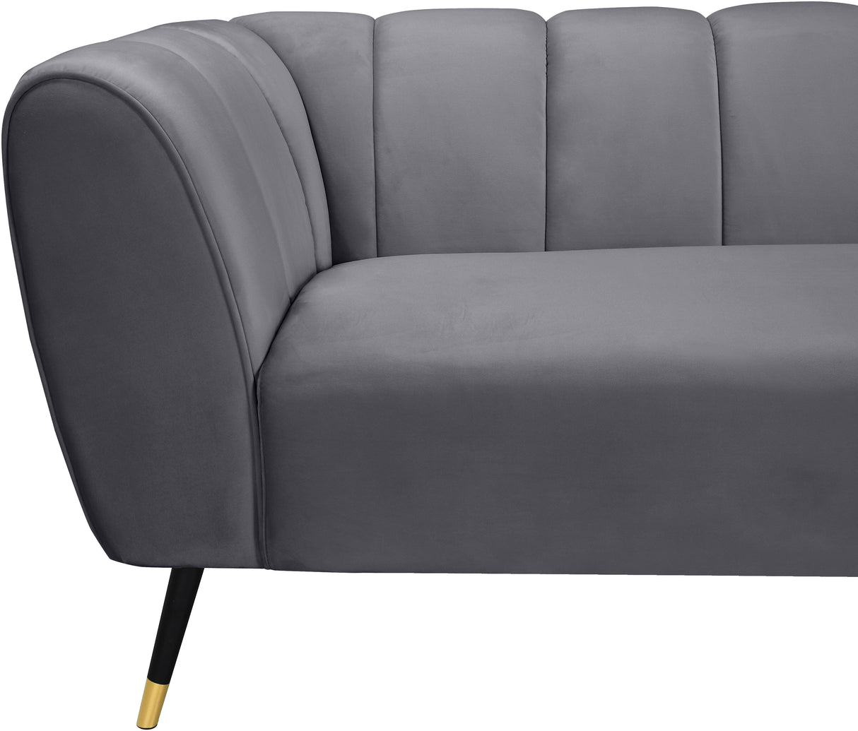 Beaumont Grey Velvet Sofa - galleria furniture outlet
