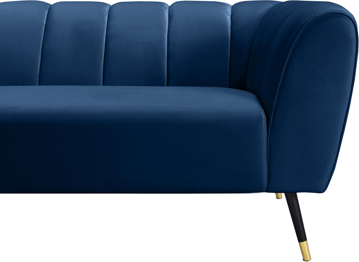 Beaumont Navy Velvet Loveseat - galleria furniture outlet