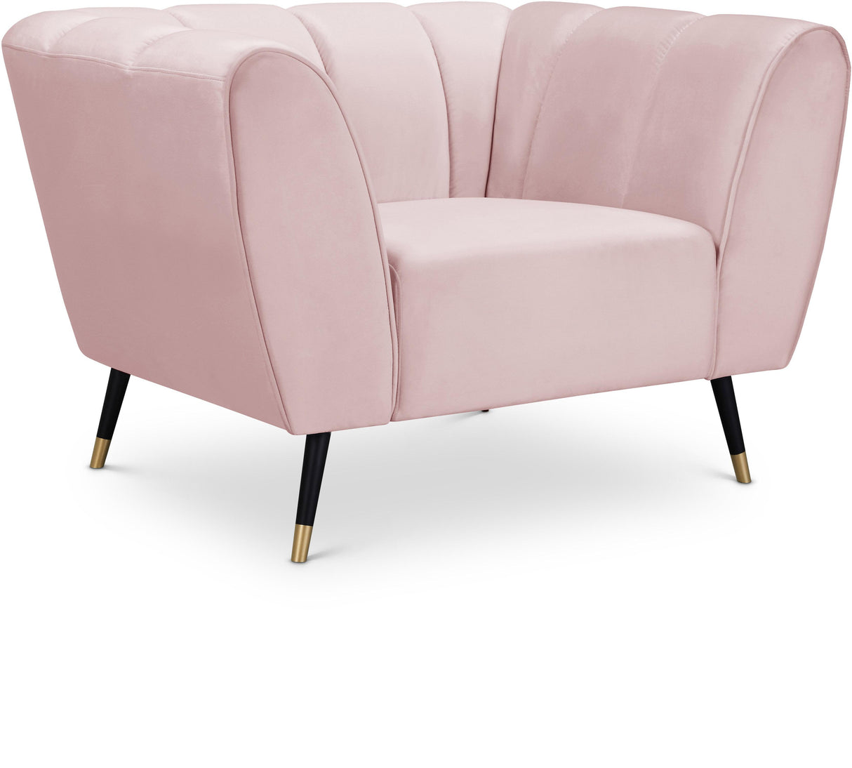 Beaumont Pink Velvet Chair - galleria furniture outlet