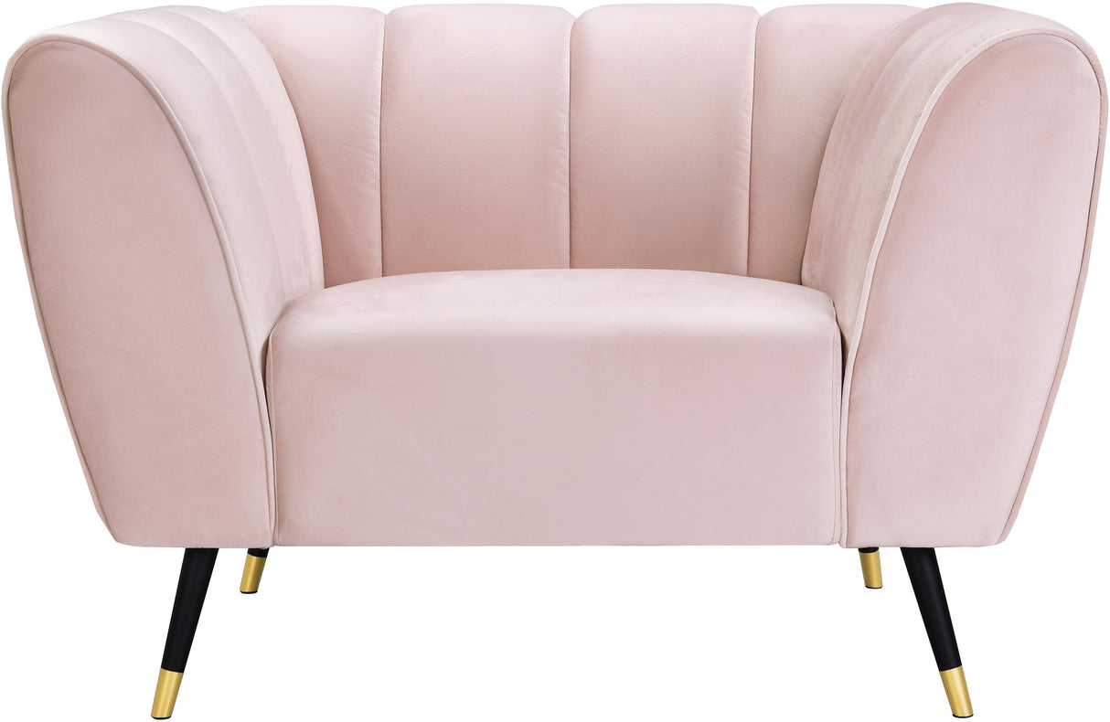Beaumont Pink Velvet Chair - galleria furniture outlet