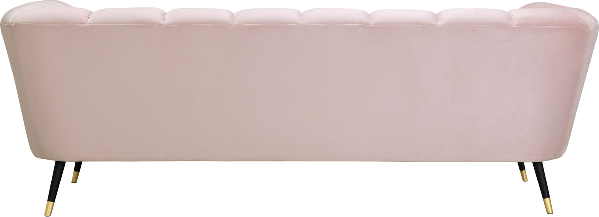 Beaumont Pink Velvet Sofa - galleria furniture outlet