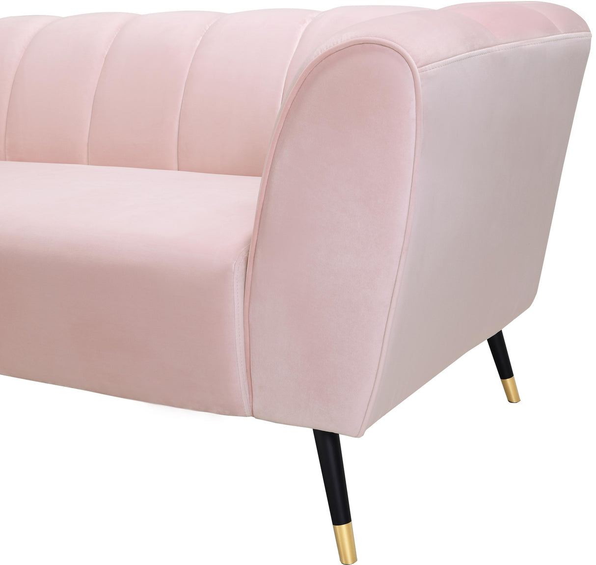 Beaumont Pink Velvet Sofa - galleria furniture outlet
