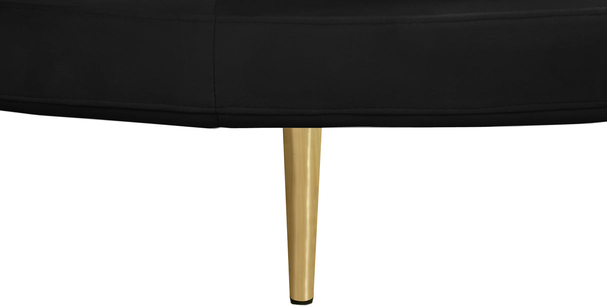 Circlet Black Velvet Round Sofa Settee - galleria furniture outlet