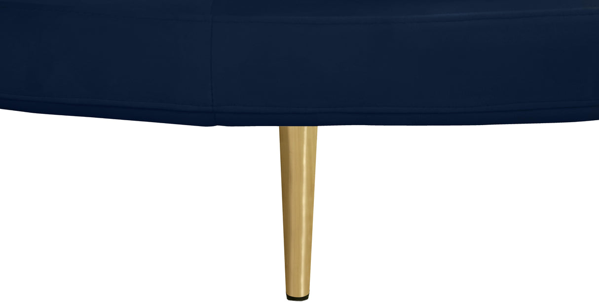 Circlet Navy Velvet Round Sofa Settee - galleria furniture outlet