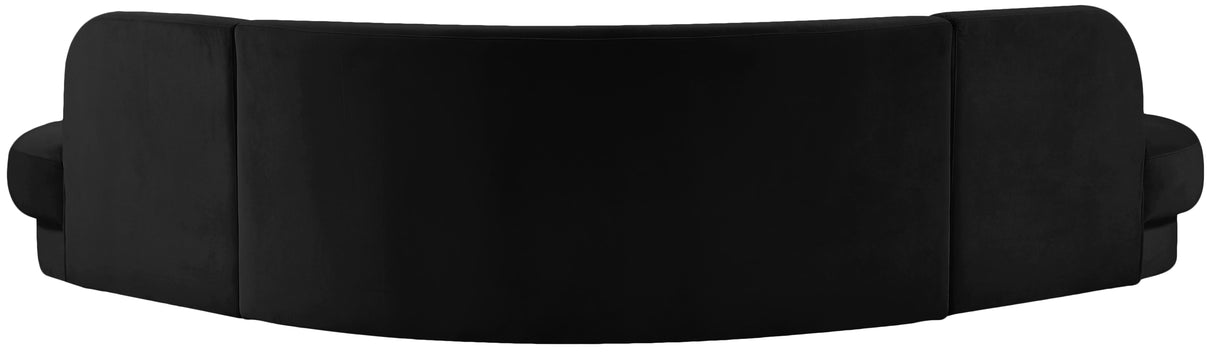 Rosa Black Velvet 3pc. Sectional (3 Boxes) - galleria furniture outlet
