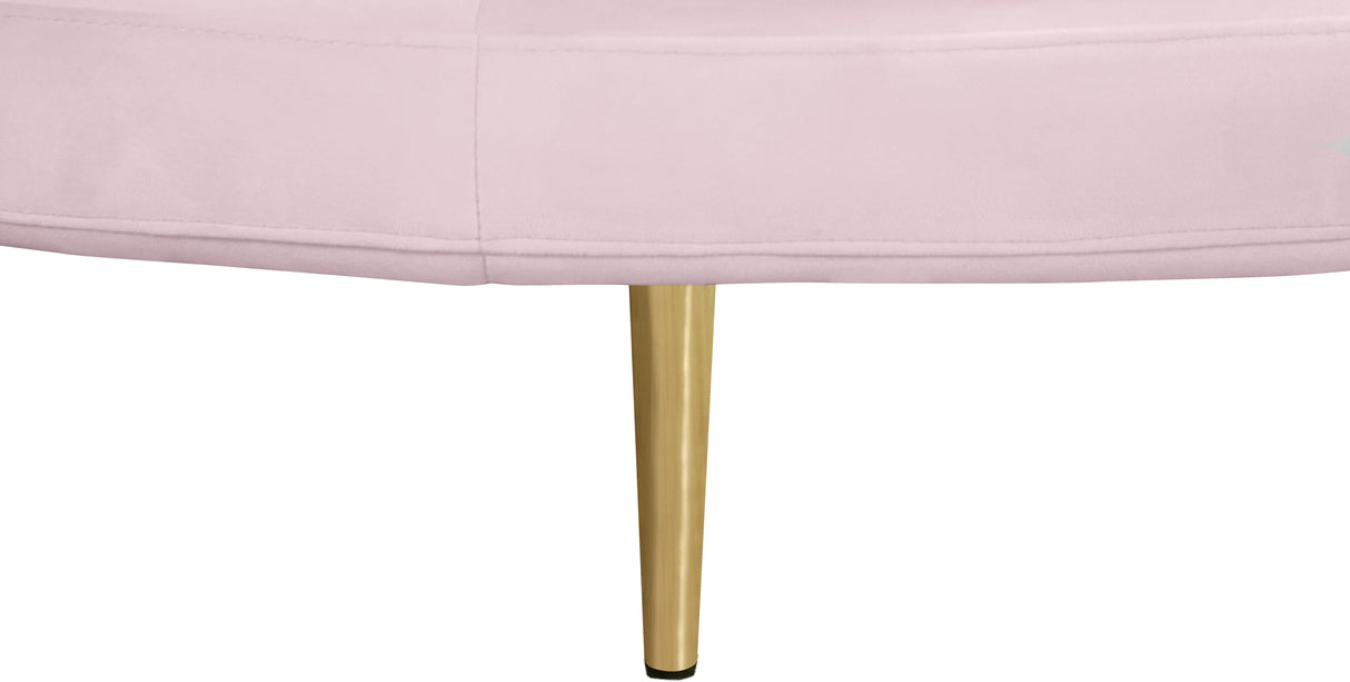 Circlet PInk Velvet Round Sofa Settee - galleria furniture outlet