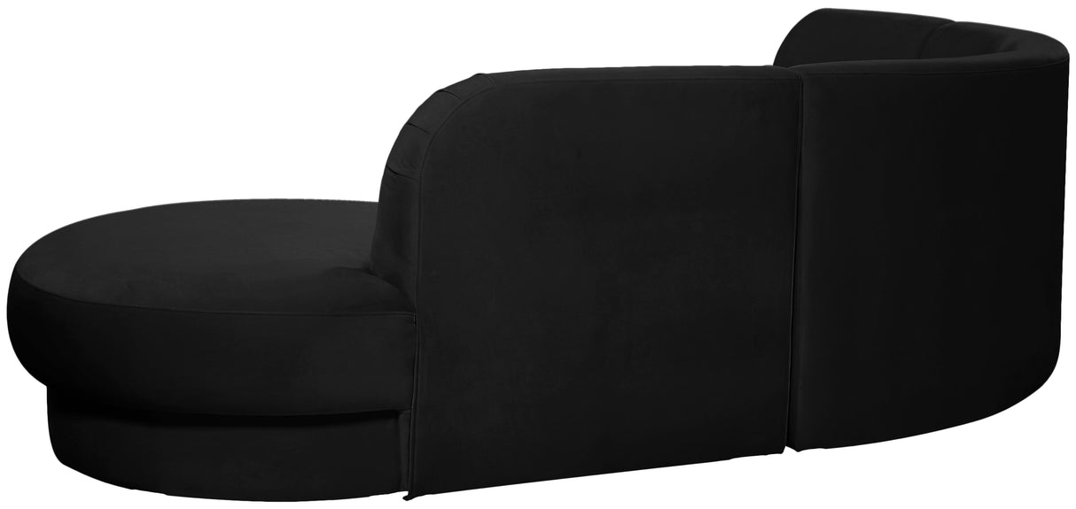 Rosa Black Velvet 3pc. Sectional (3 Boxes) - galleria furniture outlet