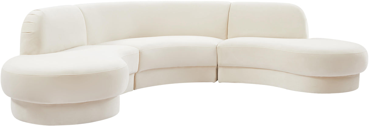 Rosa Cream Velvet 3pc. Sectional (3 Boxes)