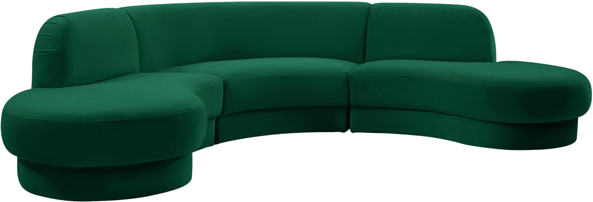 Rosa Green Velvet 3pc. Sectional (3 Boxes)