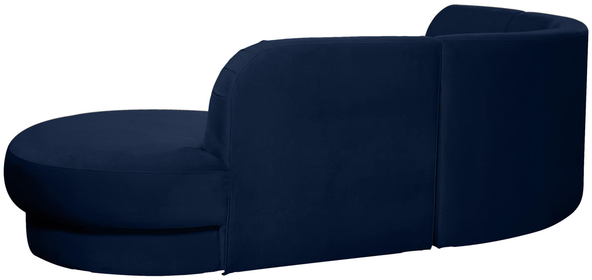 Rosa Navy Velvet 3pc. Sectional (3 Boxes) - galleria furniture outlet