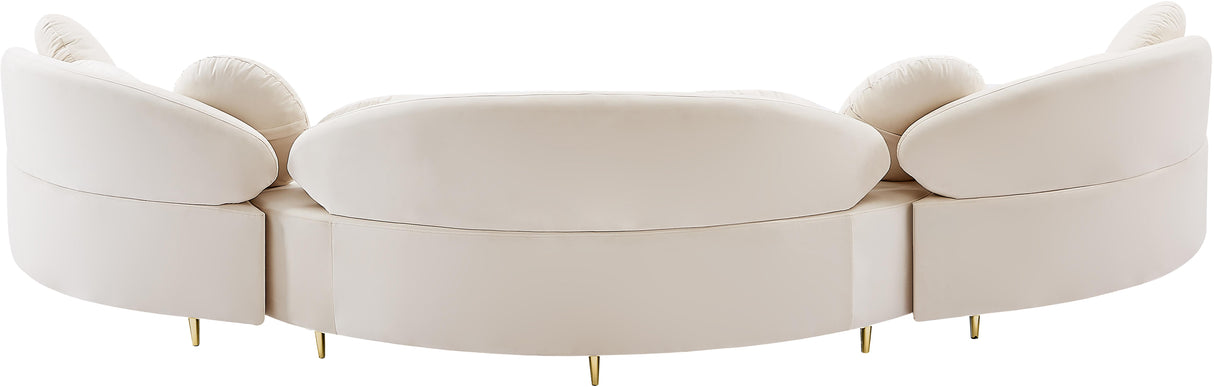 Vivacious Cream Velvet 3pc. Sectional (3 Boxes) - galleria furniture outlet