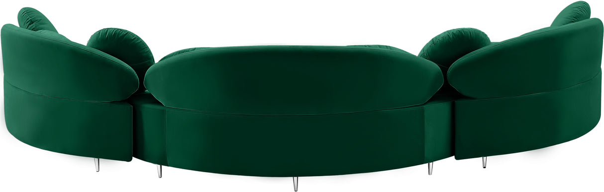 Vivacious Green Velvet 3pc. Sectional (3 Boxes) - galleria furniture outlet