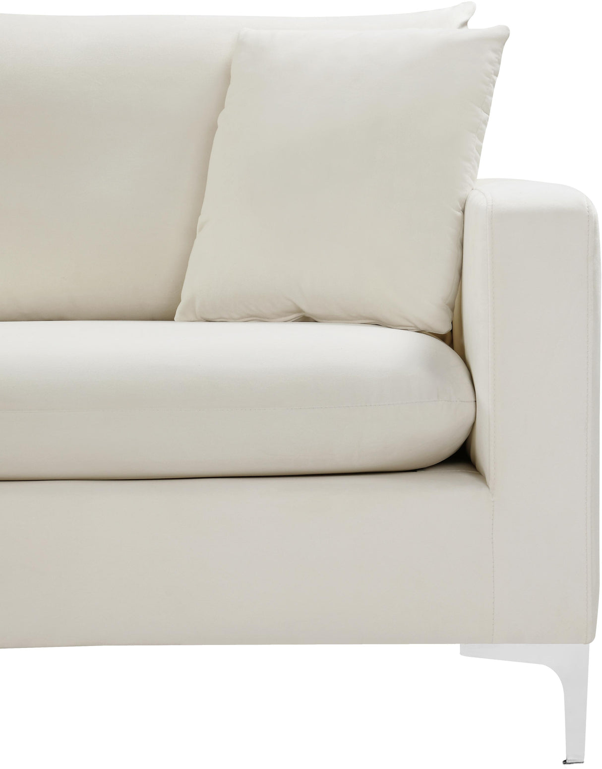 Naomi Cream Velvet Loveseat - galleria furniture outlet
