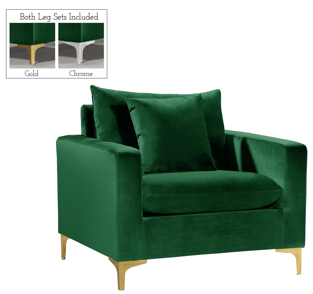 Naomi Green Velvet Chair - galleria furniture outlet
