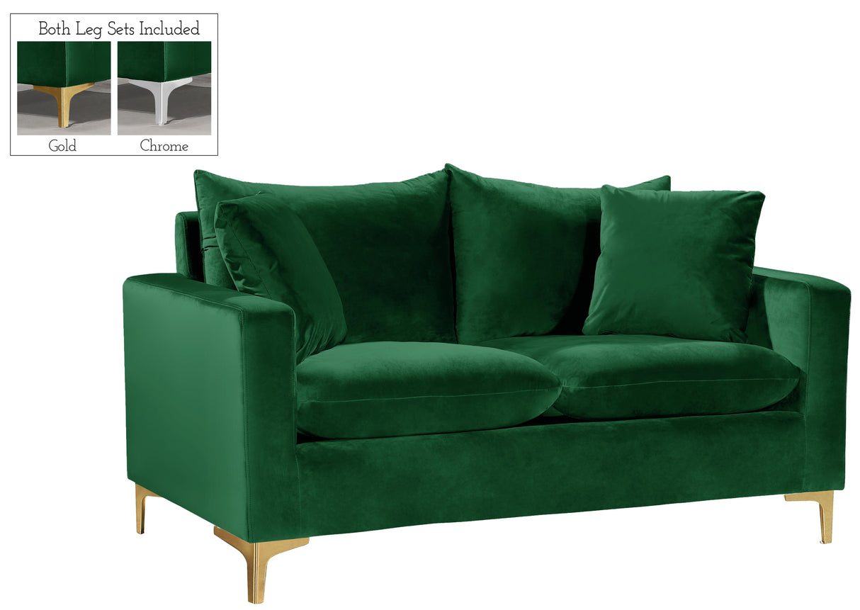 Naomi Green Velvet Loveseat - galleria furniture outlet