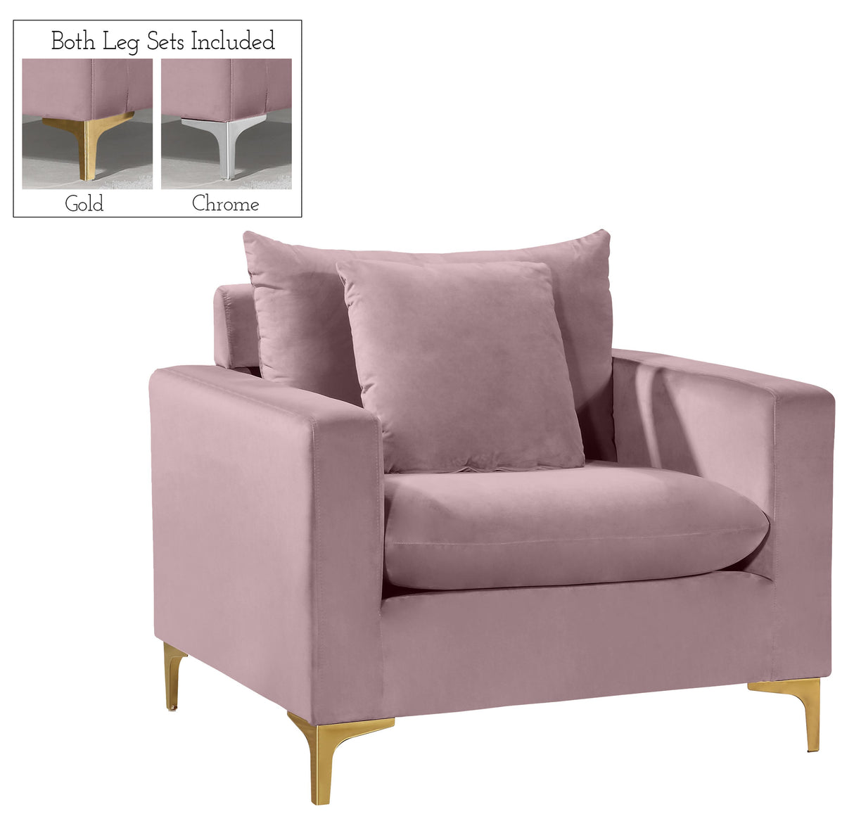 Naomi Pink Velvet Chair