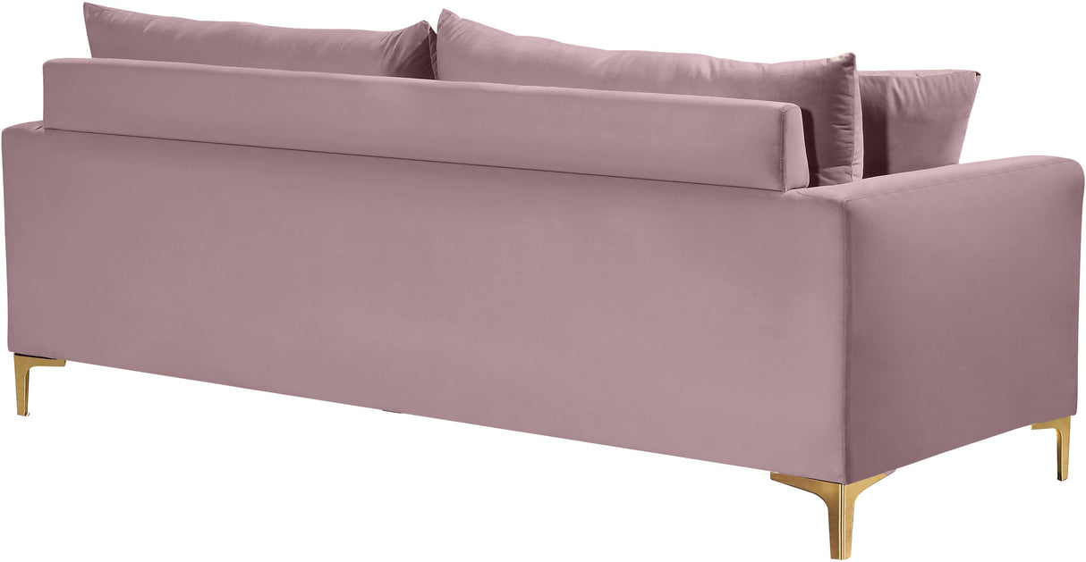 Naomi Pink Velvet Sofa - galleria furniture outlet